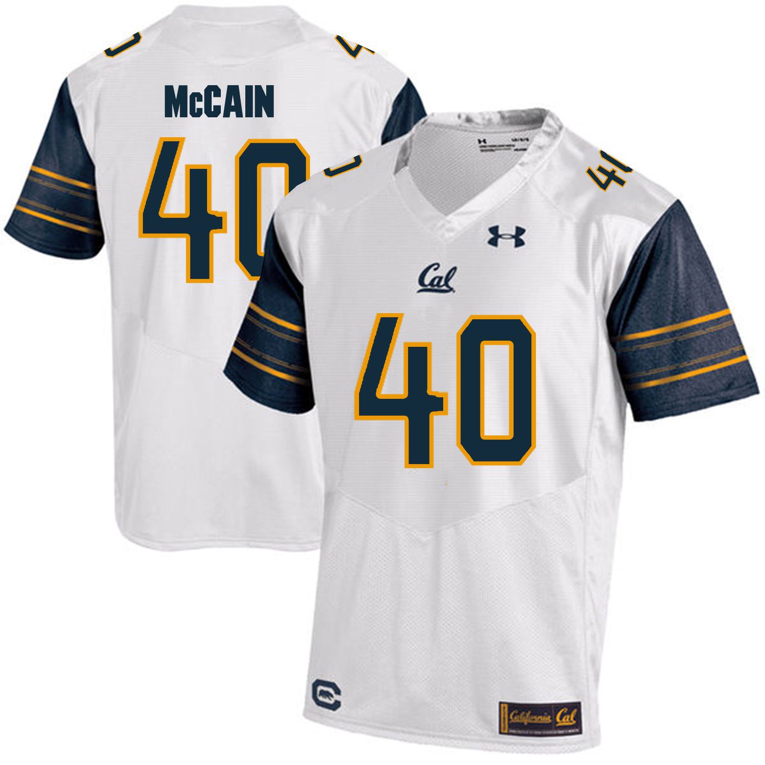 Men California Golden Bears #40 Chris McCain White Customized NCAA Jerseys1